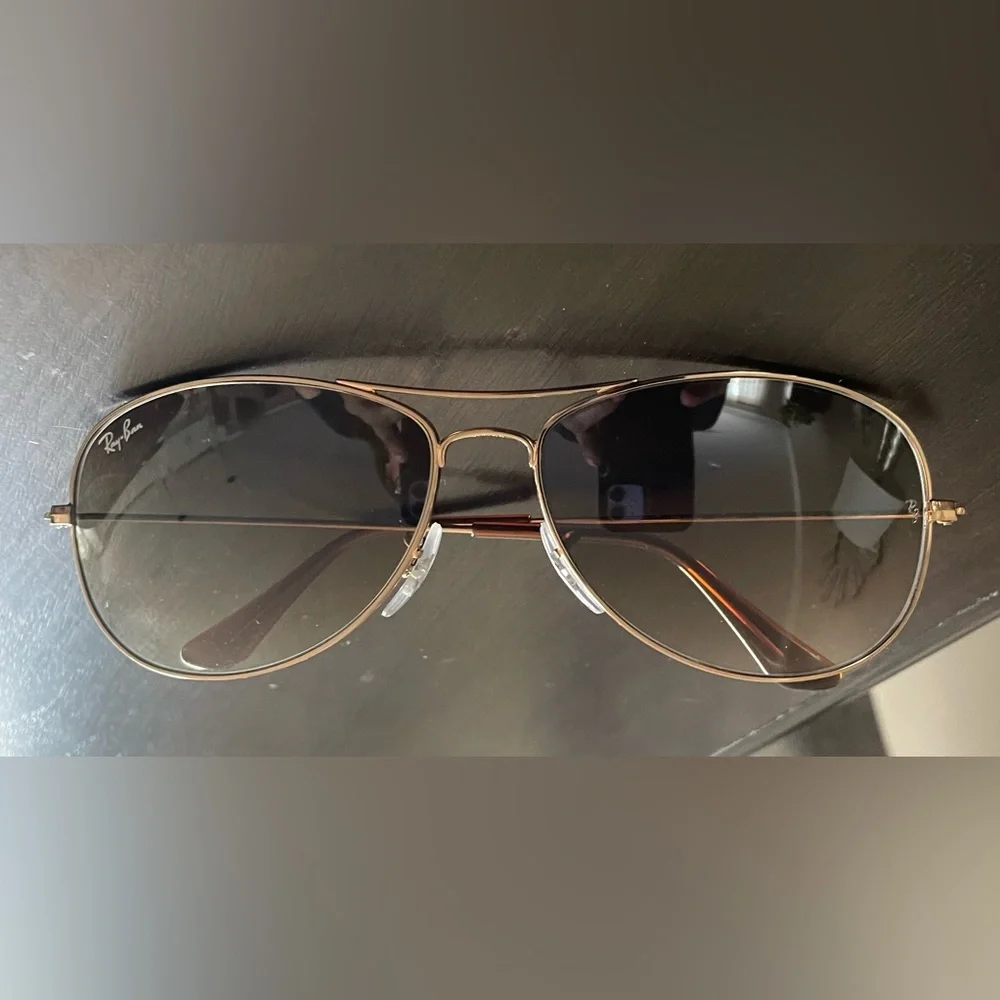 Ray-Ban cockpit lift brown gold frame - Picture 3 of 6